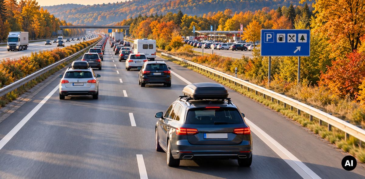 Stau auf der Autobahn © KI-generierter Inhalt
