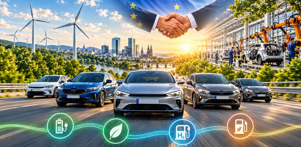 Europas Autos sollen klimaneutral und bezahlbar sein© KI generierter Inhalt