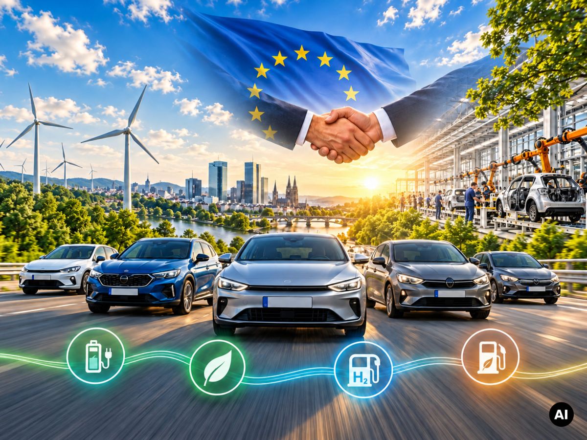 Europas Autos sollen klimaneutral und bezahlbar sein© KI generierter Inhalt