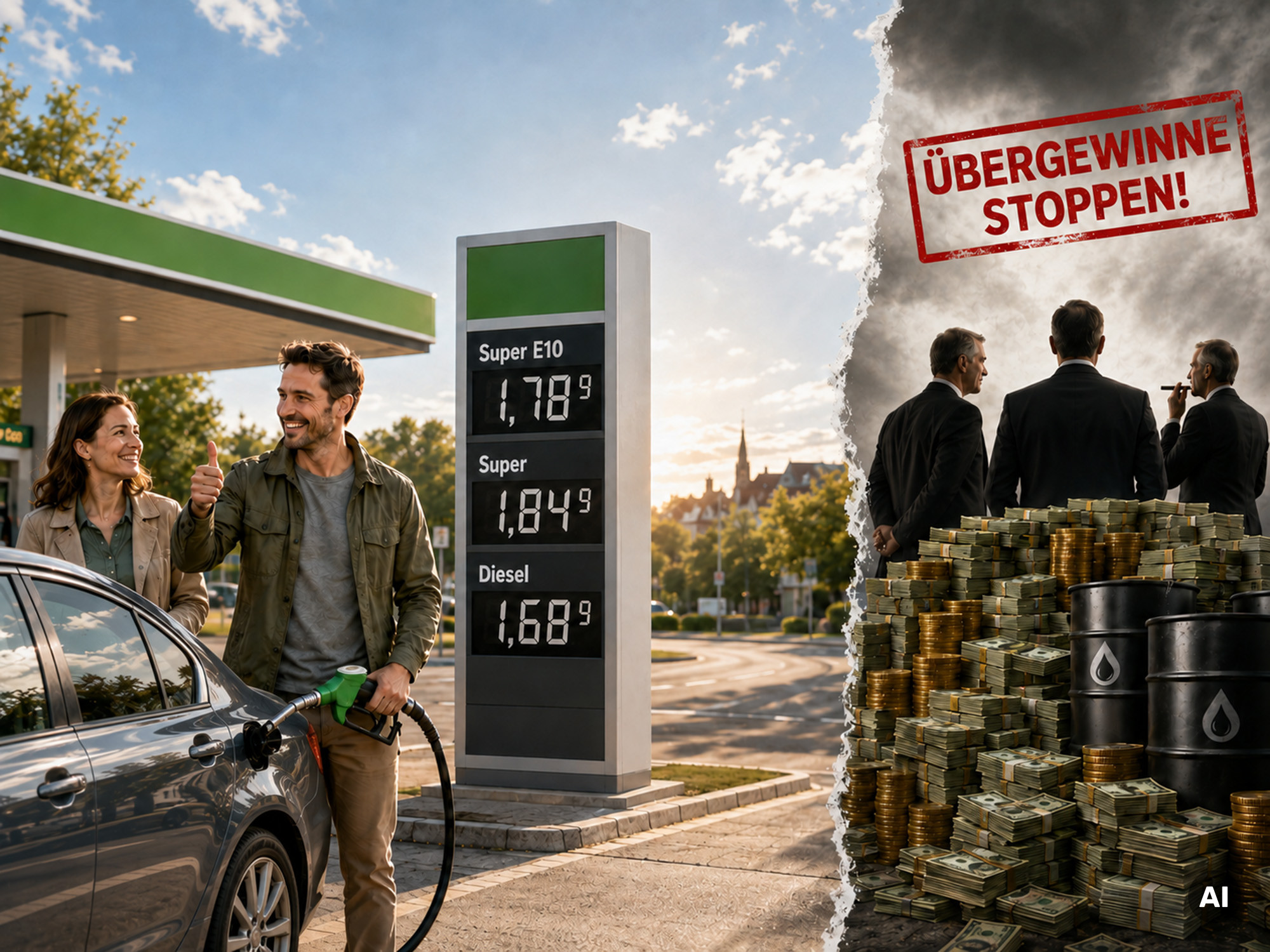 Übergewinne der Mineralölkonzerne © KI-generierter Inhalt