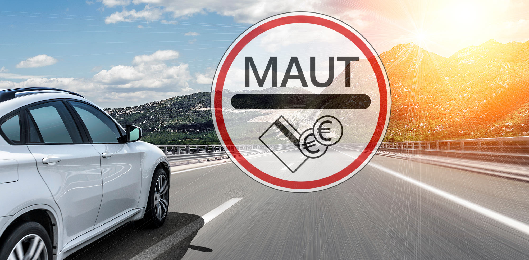 AvD Pressemeldung - Auto mit einem Mautschild in DeutschlandCopyright (c) 2018 Den Rozhnovsky/Shutterstock. No use without permission. (Photographer)