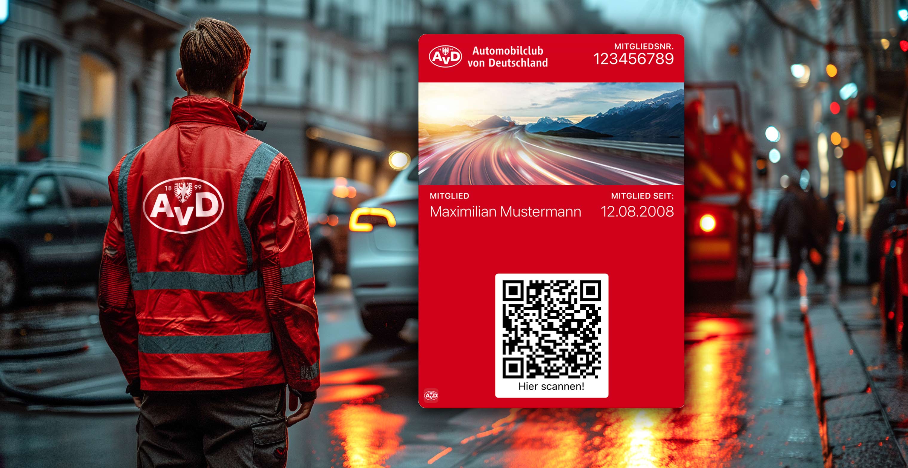 AvD Pressemeldung - AvD Pannenhelfer mit einer digitalen AvD Mitgliedskarte AvD Pressemeldung - AvD Pannenhelfer mit einer digitalen AvD Mitgliedskarte
