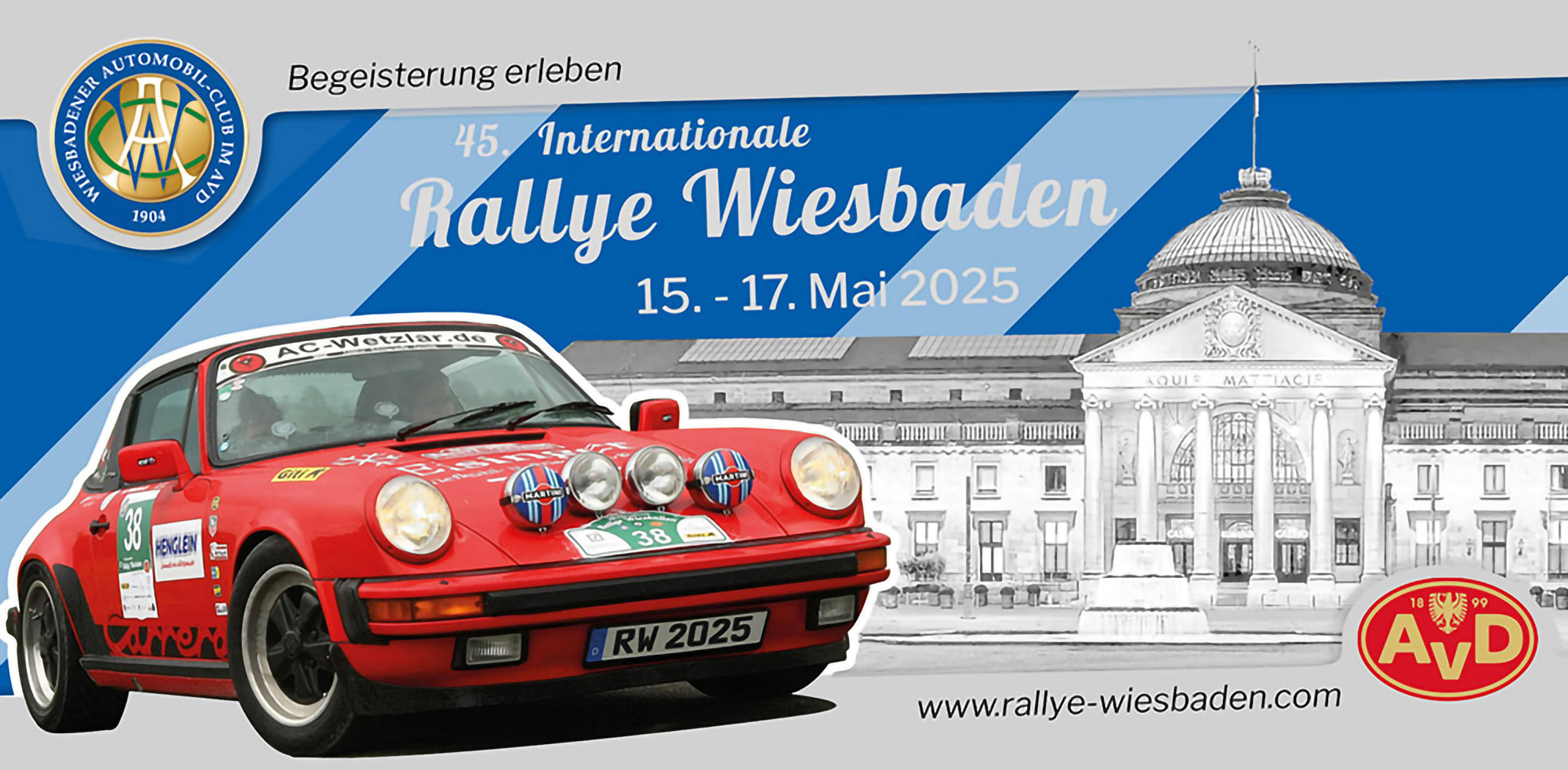 AvD Pressemeldung - 45. Internationale Rallye Wiesbaden führt durch Deutschland und Tschechien