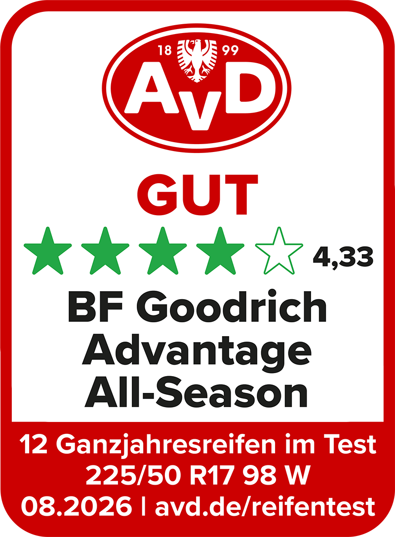 Ganzjahresreifentest Siegel 2026 - BF Goodrich Advantage All-Season© AvD