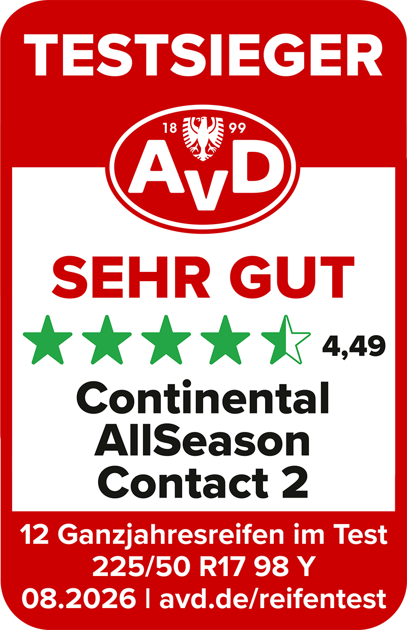 Ganzjahresreifentest Siegel 2026 - Continental AllSeasonContact 2© AvD