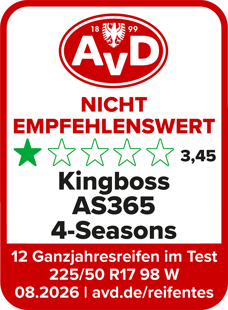 Ganzjahresreifentest Siegel 2026 - Kingboss AS365 4-Seasons© AvD