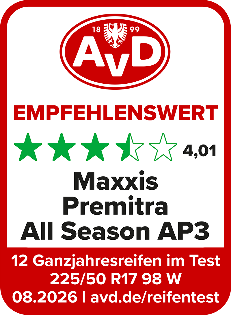 Ganzjahresreifentest Siegel 2026 - Maxxis Premitra All Season AP3© AvD