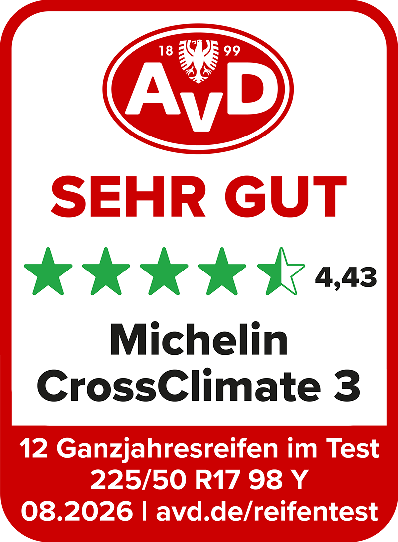 Ganzjahresreifentest Siegel 2026 - Michelin CrossClimate 3© AvD