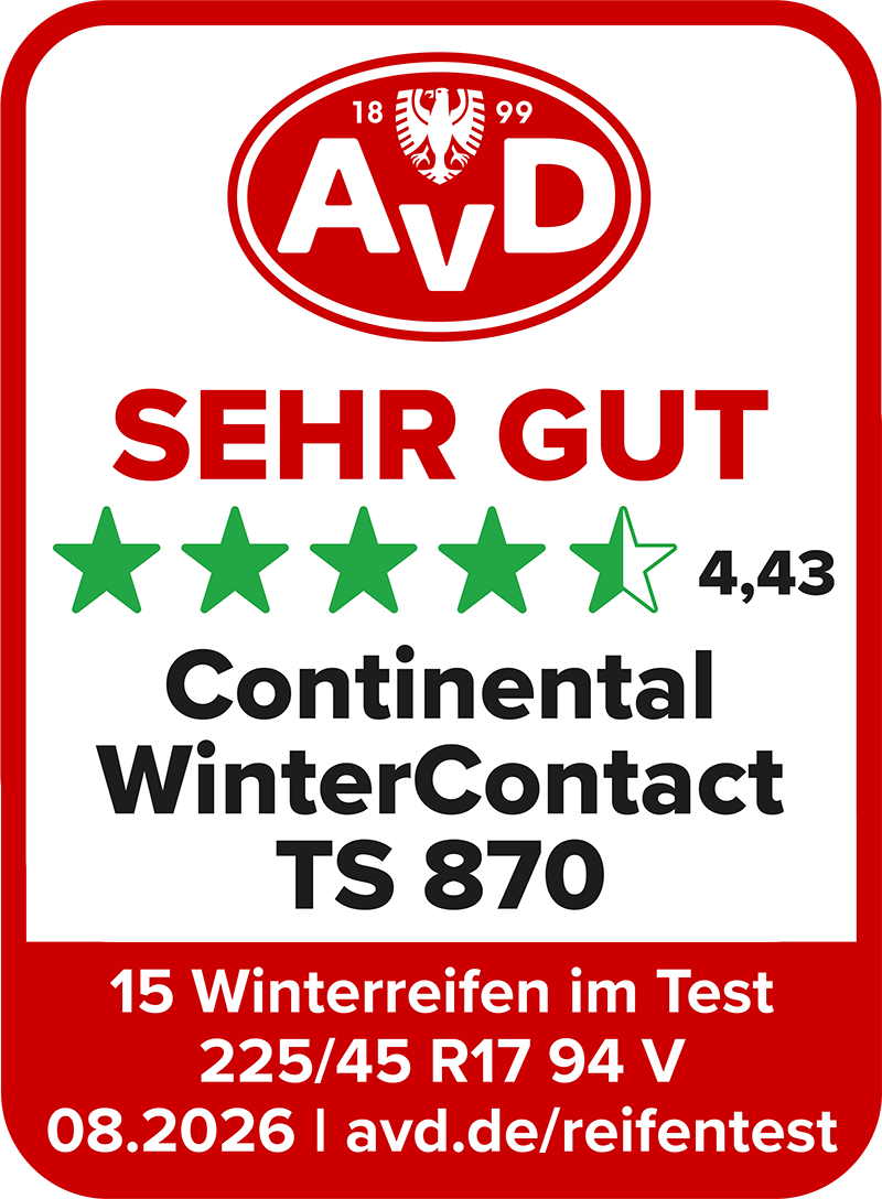 Winterreifentest Siegel 2026 - Continental WinterContact TS 870© AvD