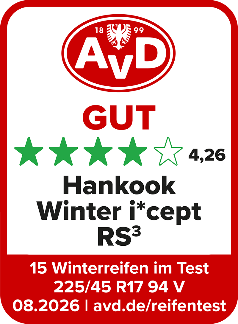 Winterreifentest Siegel 2026 - Hankook Winter i*cept RS3© AvD