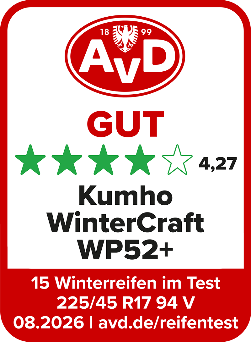 Winterreifentest Siegel 2026 - Kumho WinterCraft WP52+© AvD