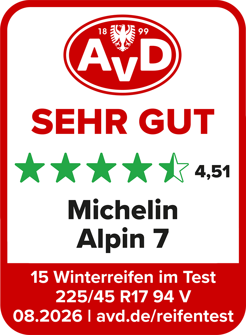 Winterreifentest Siegel 2026 - Michelin Alpin 7© AvD