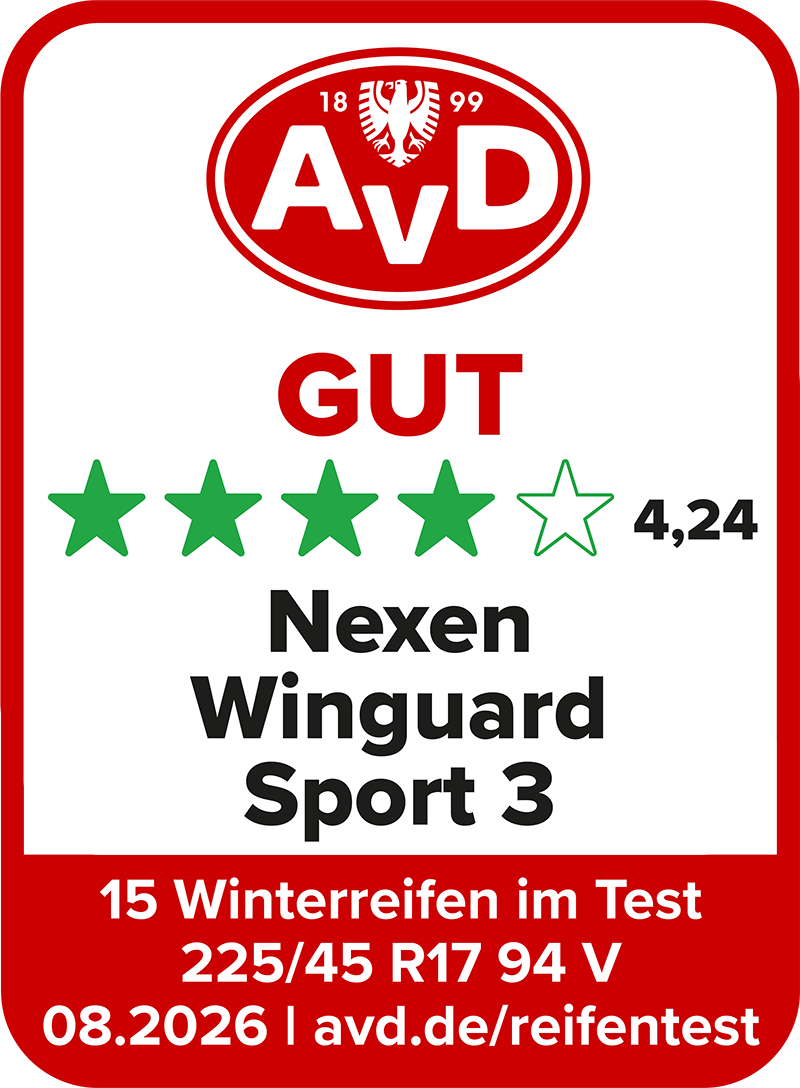 Winterreifentest Siegel 2026 - Nexen Winguard Sport 3© AvD