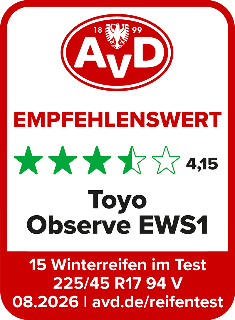 Winterreifentest Siegel 2026 - Toyo Observe EWS 1© AvD