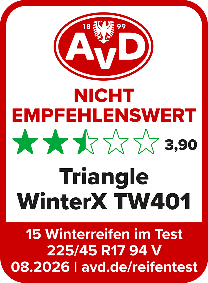Winterreifentest Siegel 2026 - Triangle WinterX TW401© AvD