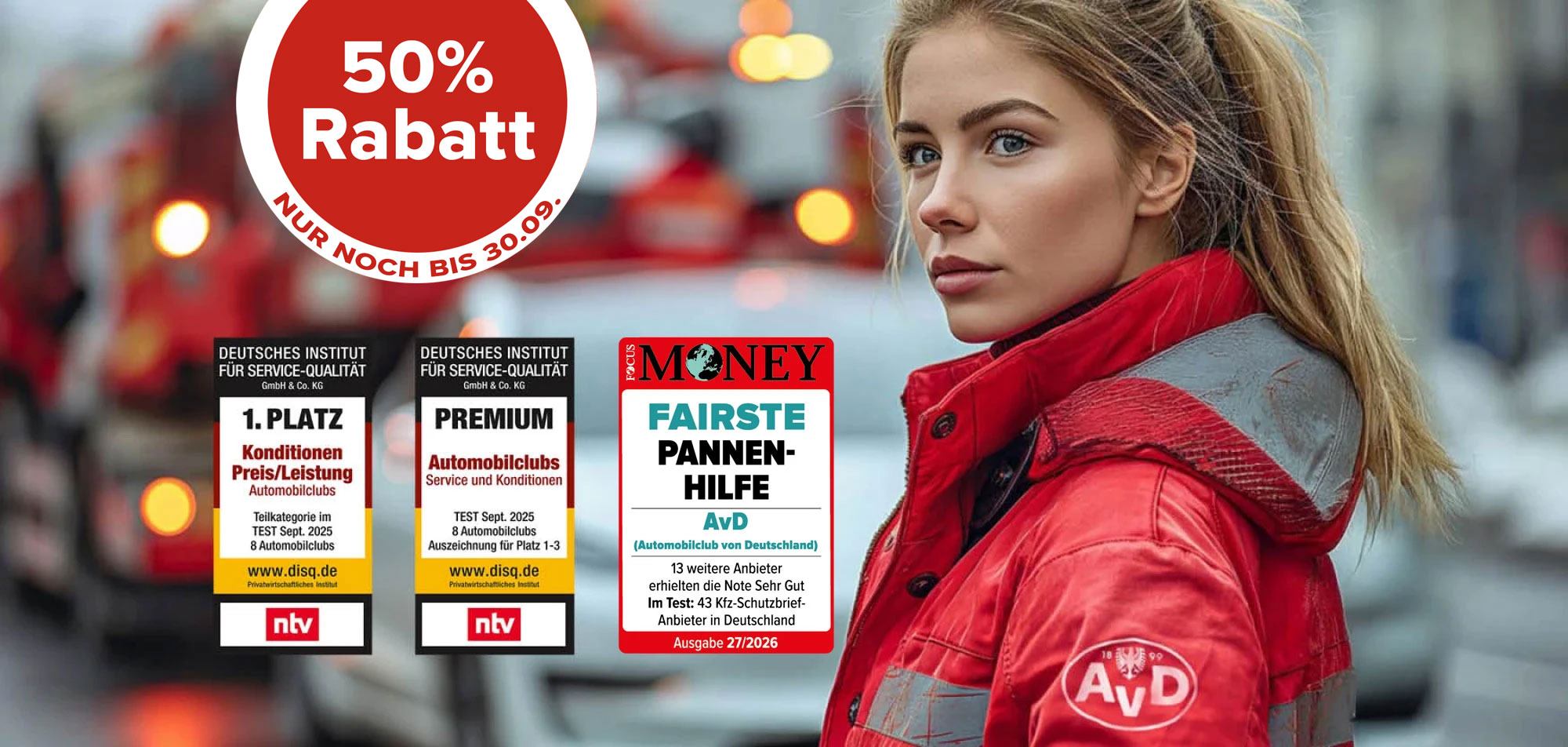 50% Aktion AvD Startseite bis 30.09.© AvD